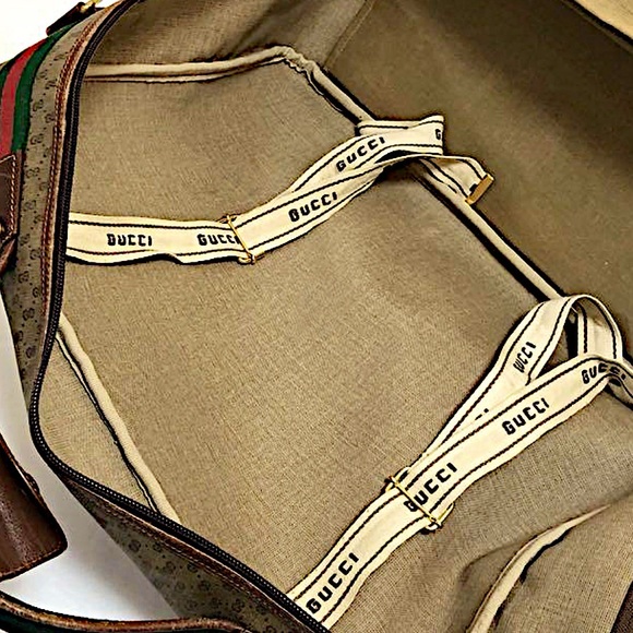 Authentic Vintage Gucci Rare Micro GG Web Luggage with Web Strap - Picture 10 of 15